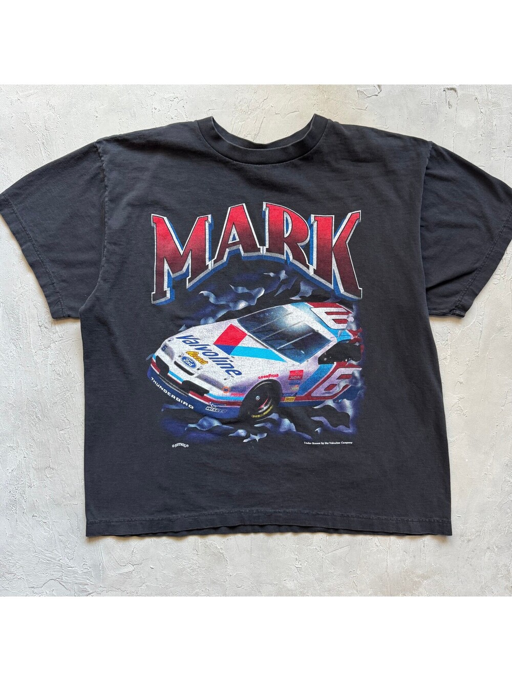 Vintage 1990s Nutmeg Mark Martin Valvoline NASCAR Double Sided Racing T Shirt XL